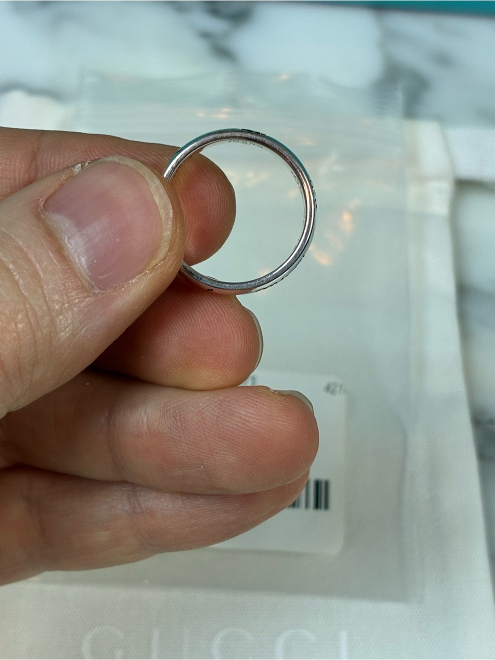 NWT Gucci Silver 925 Blind For Love GG Ring - IT Size 17 = 7.75 US - Picture 5 of 10